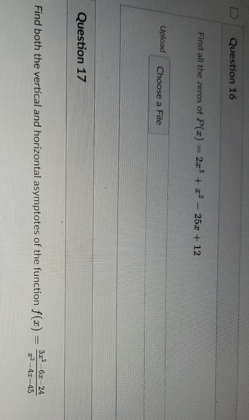 pleasehelp Question 16 Find all the zeros of P(x)