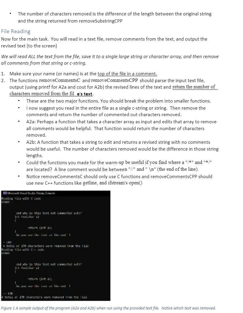 The number of characters removed is the