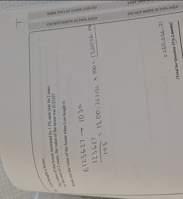 Lisa bought a house. The value of the house