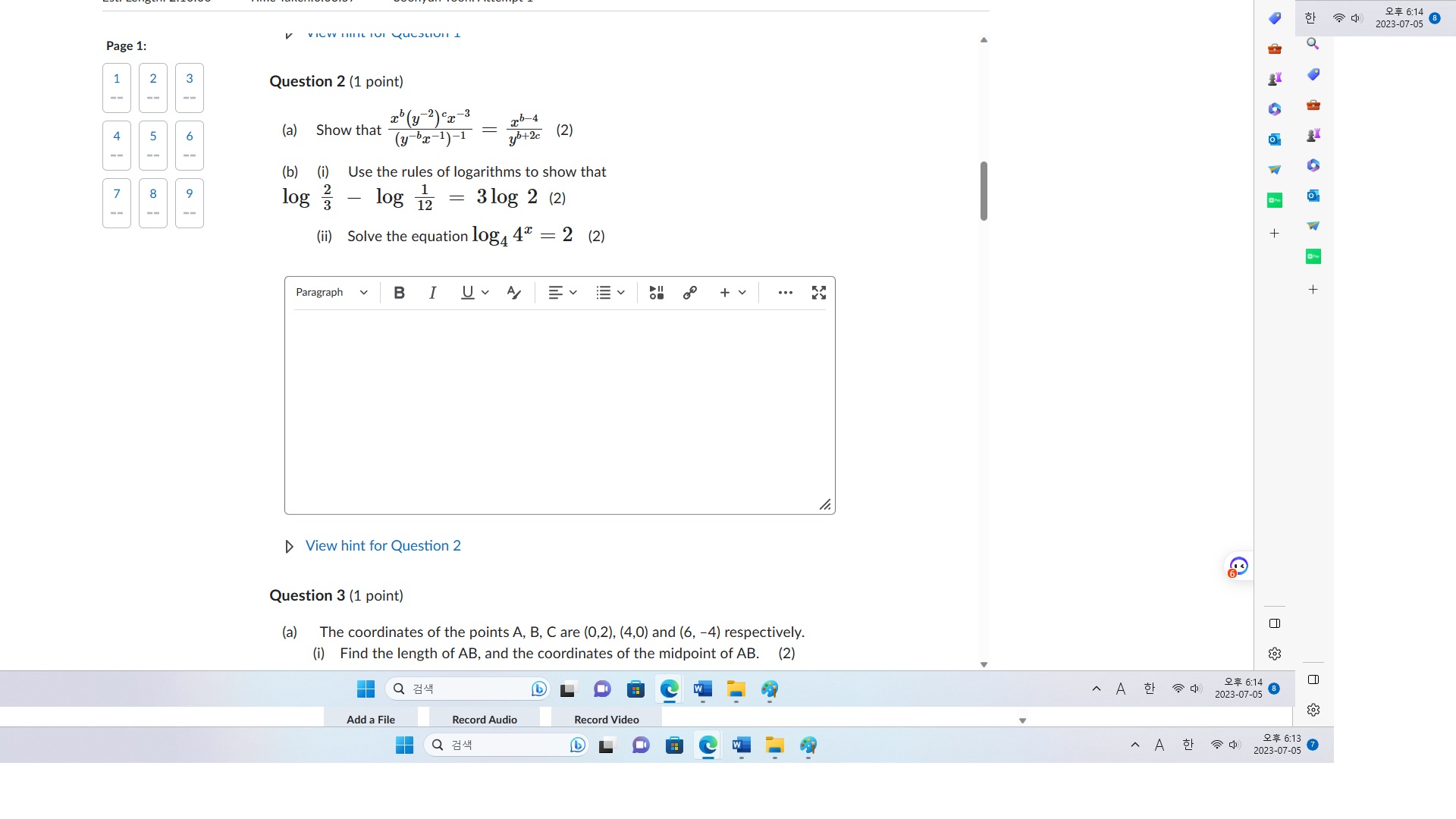 pls work out and answer of 2 4 6:14 2023-07-05 V