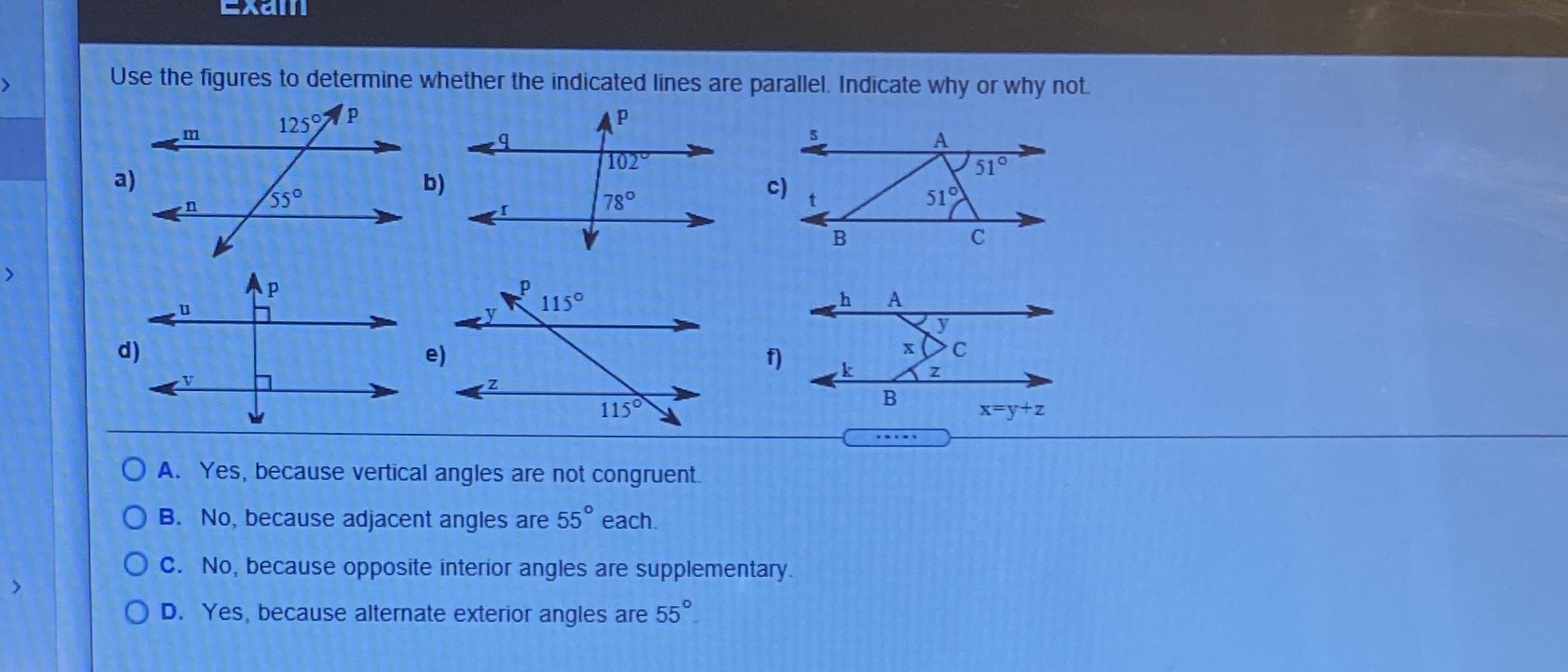 Examni Use the figures to determine whether the