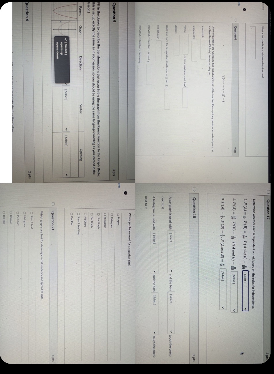 Question 17 3 pts What is the criteria for a