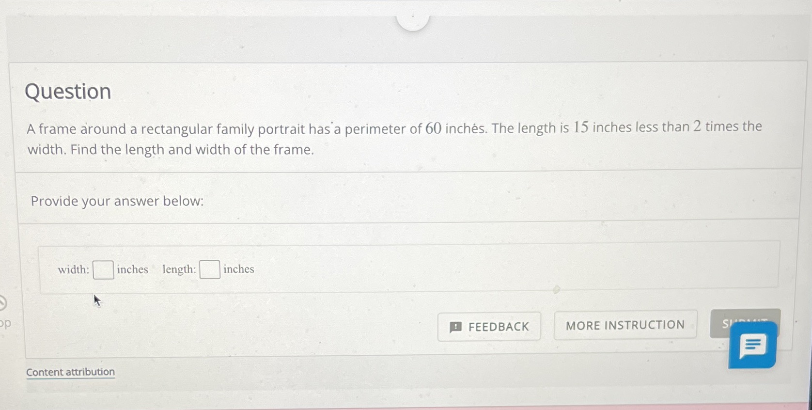 Question A frame around a rectangular family