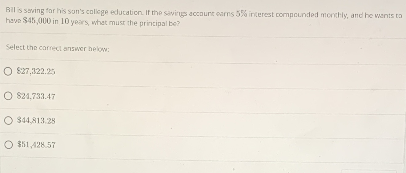 Bill is saving for his son's college