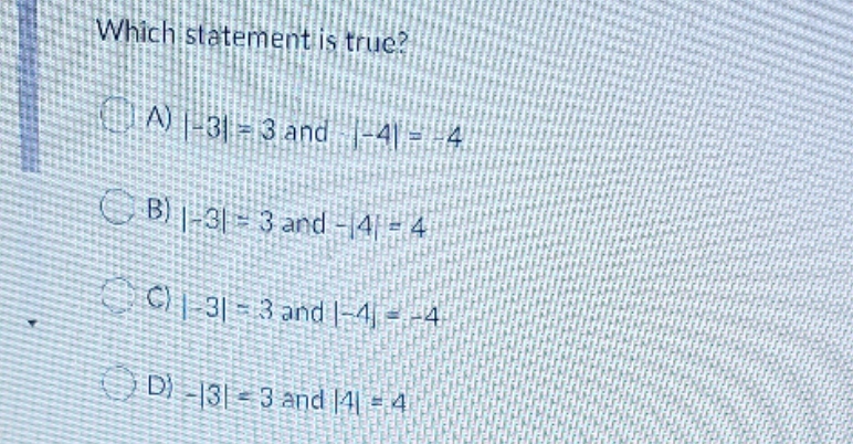 which statement is true? Which statement is true?