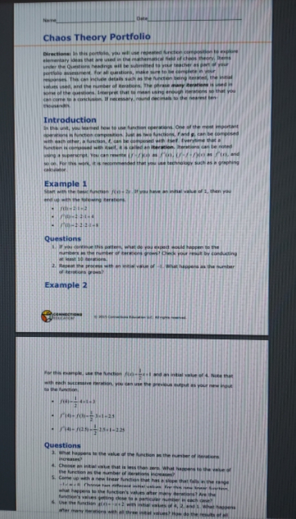 Chaos Theory Portfolio Directions Is this gonelo,