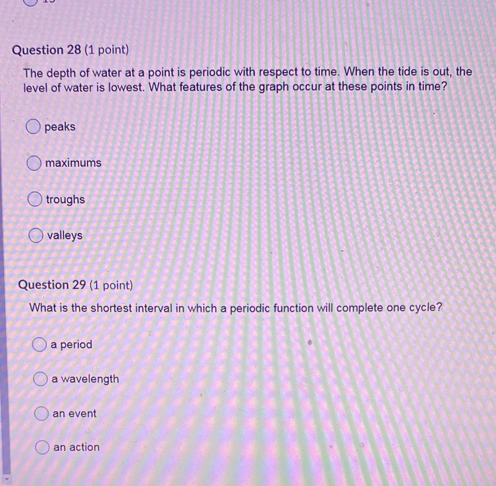Which of these is the correct answer for each?