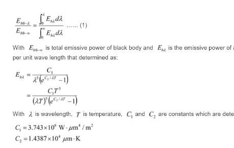 Eyda (1) Enda With E., is total emissive power of