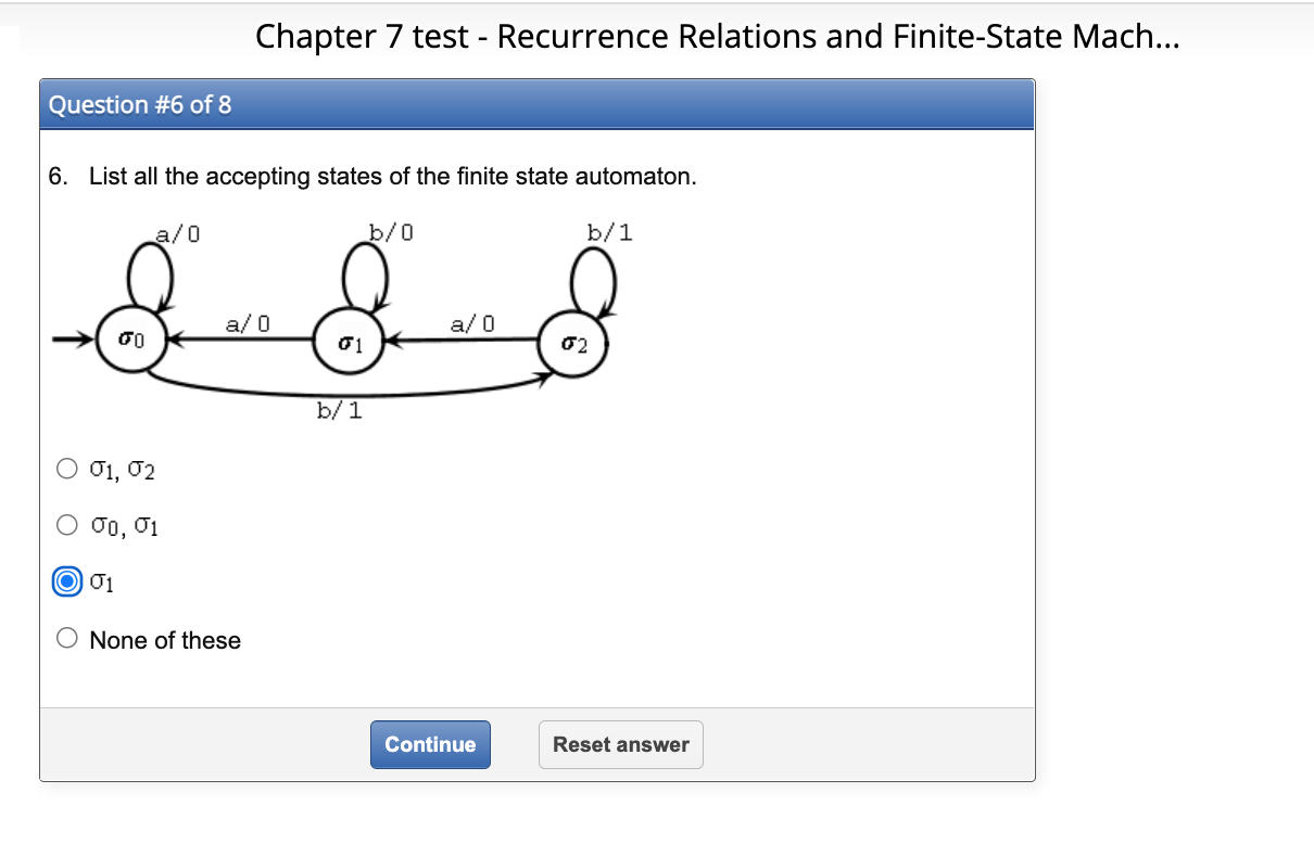 Chapter 7 test - Recurrence Relations and