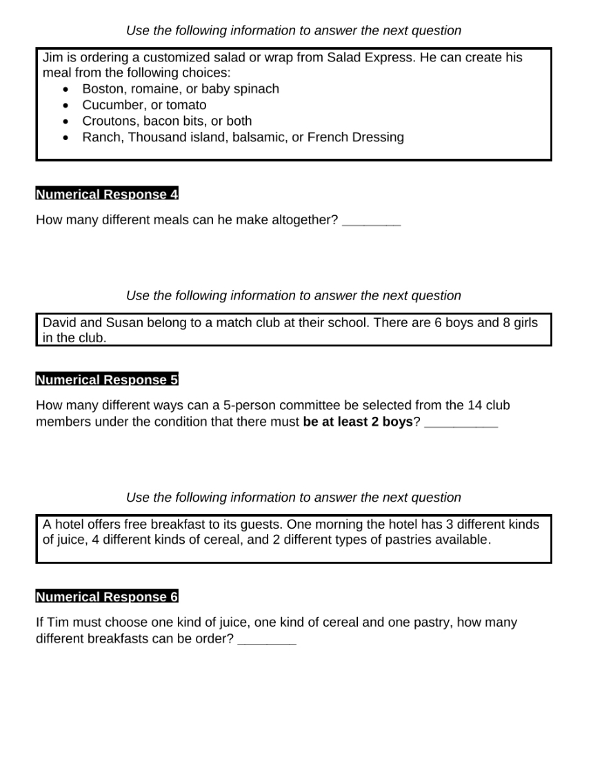 could you please solve these questions? Use the