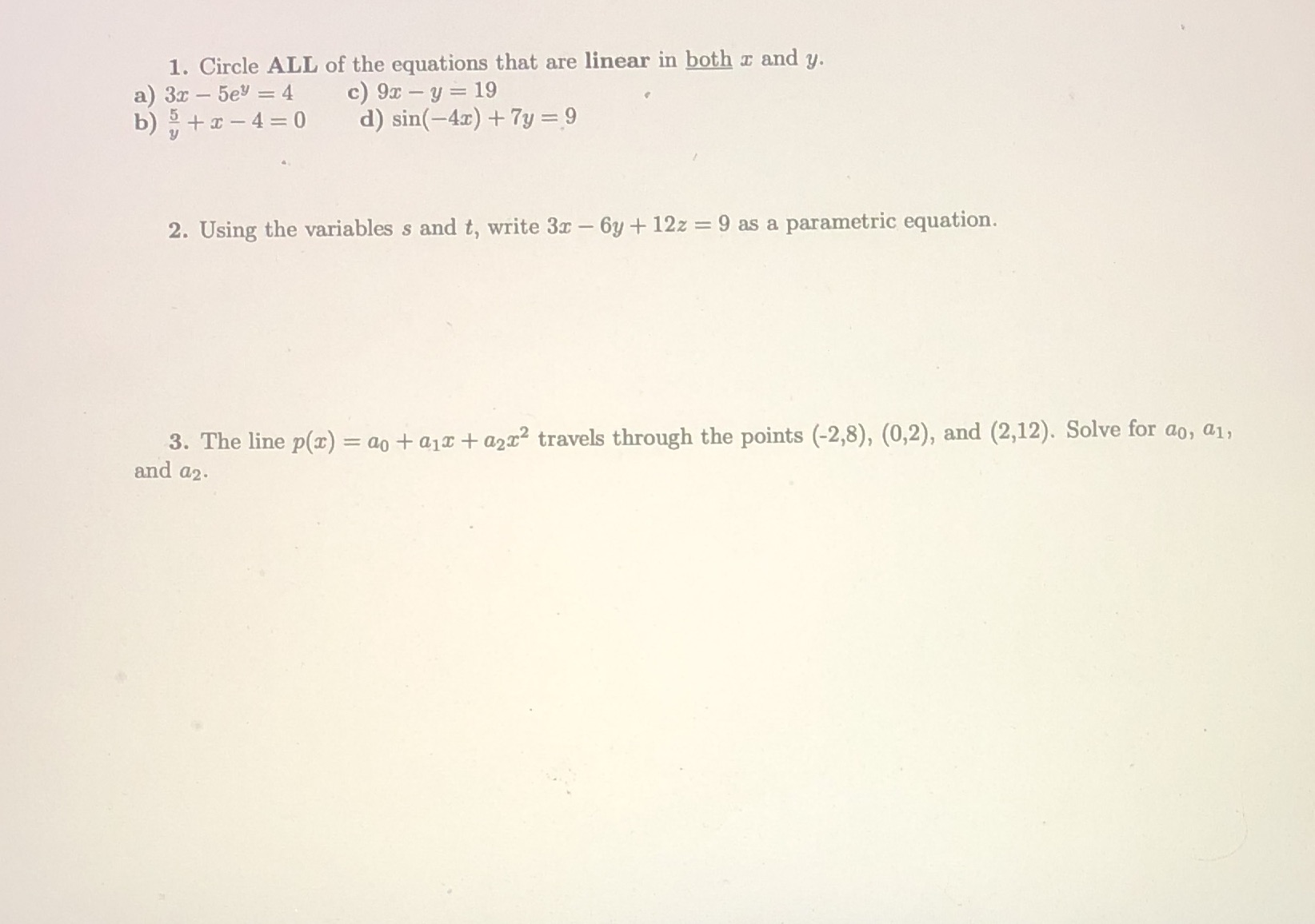 Please answer those questions and explain step by