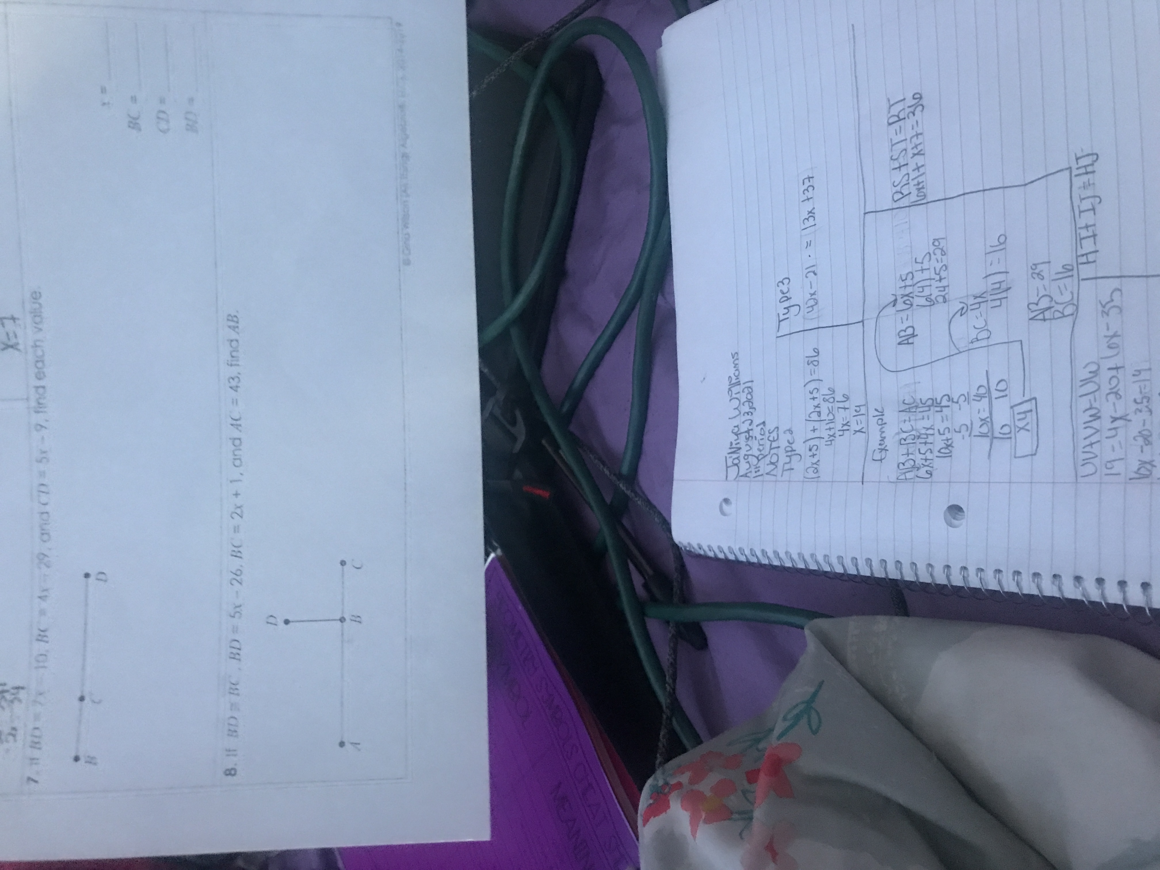 X=7 7 11 BD =78 10. BC  style=