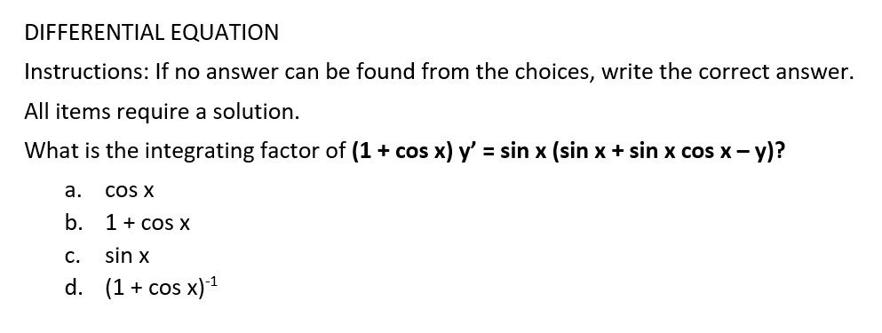 differential equations DIFFERENTIAL EQUATION