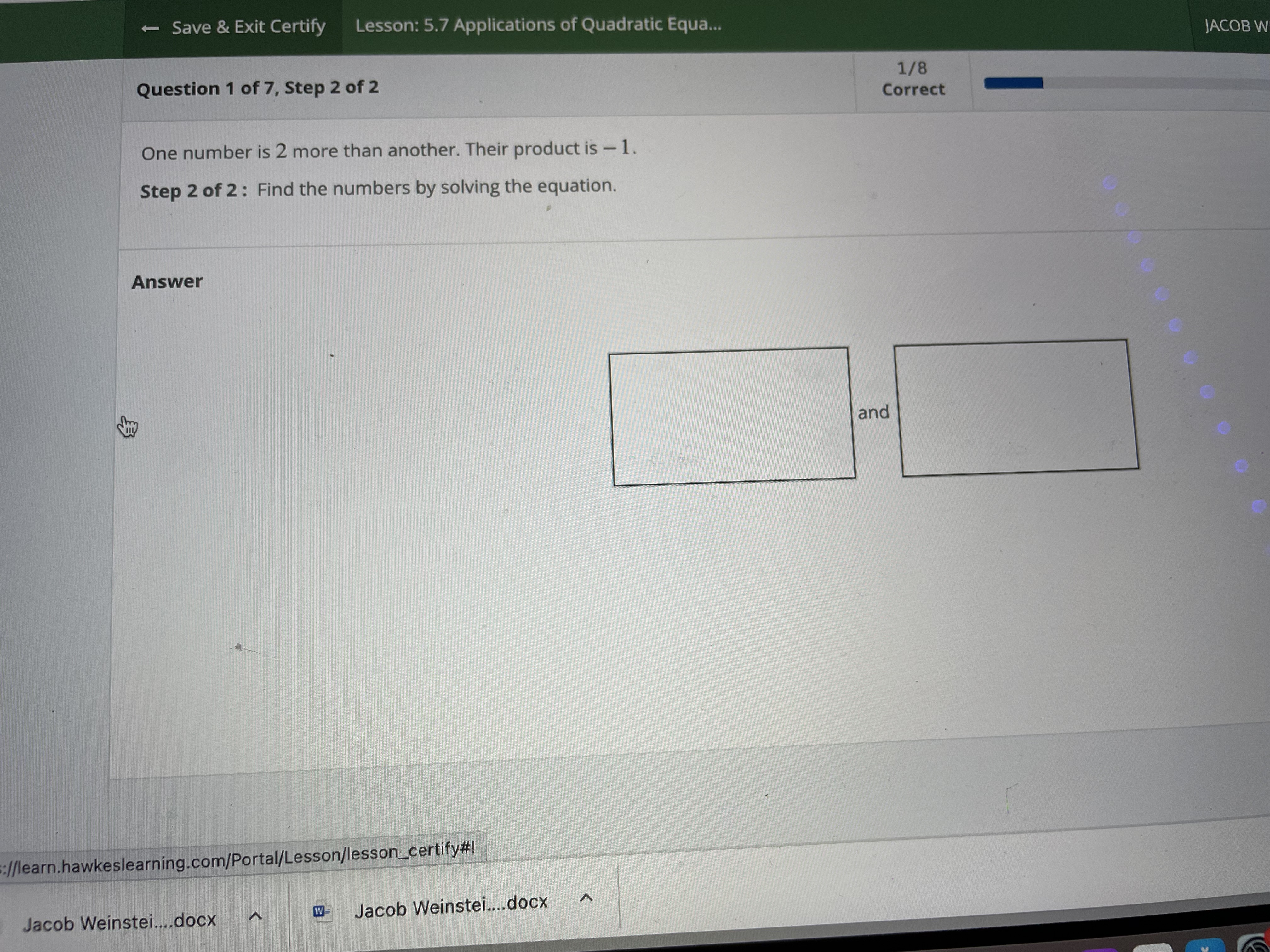 Save & Exit Certify Lesson: 5.7 Applications of