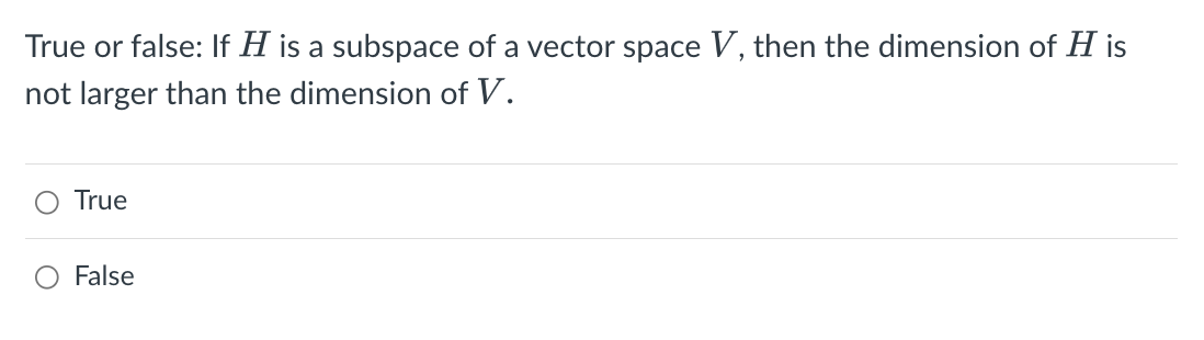 True or false: Suppose A is a 6 X 4 matrix such