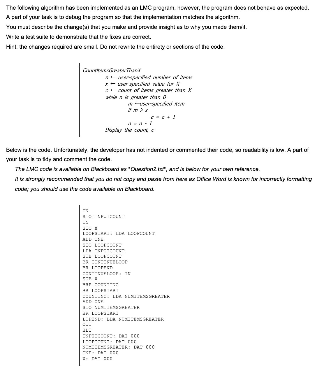 The following algorithm has been implemented as