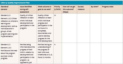 Little ly Quality Improvement Plan Standardy