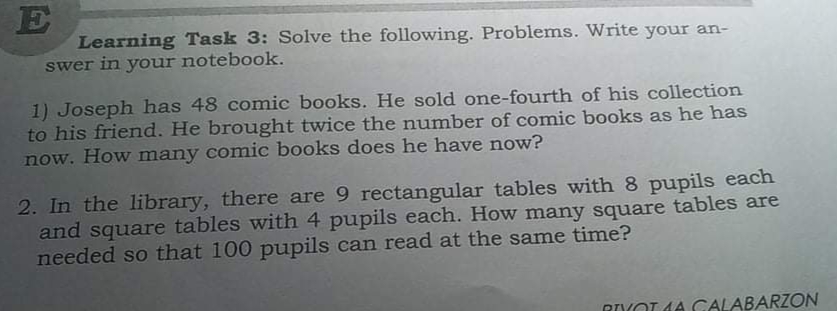 Help in solving the following problems, thanks! E