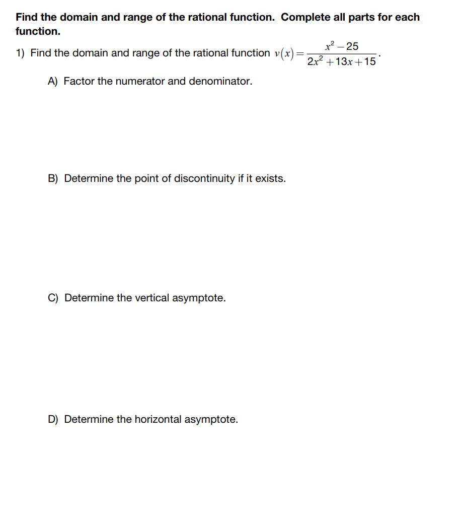 Find the domain and range of the rational