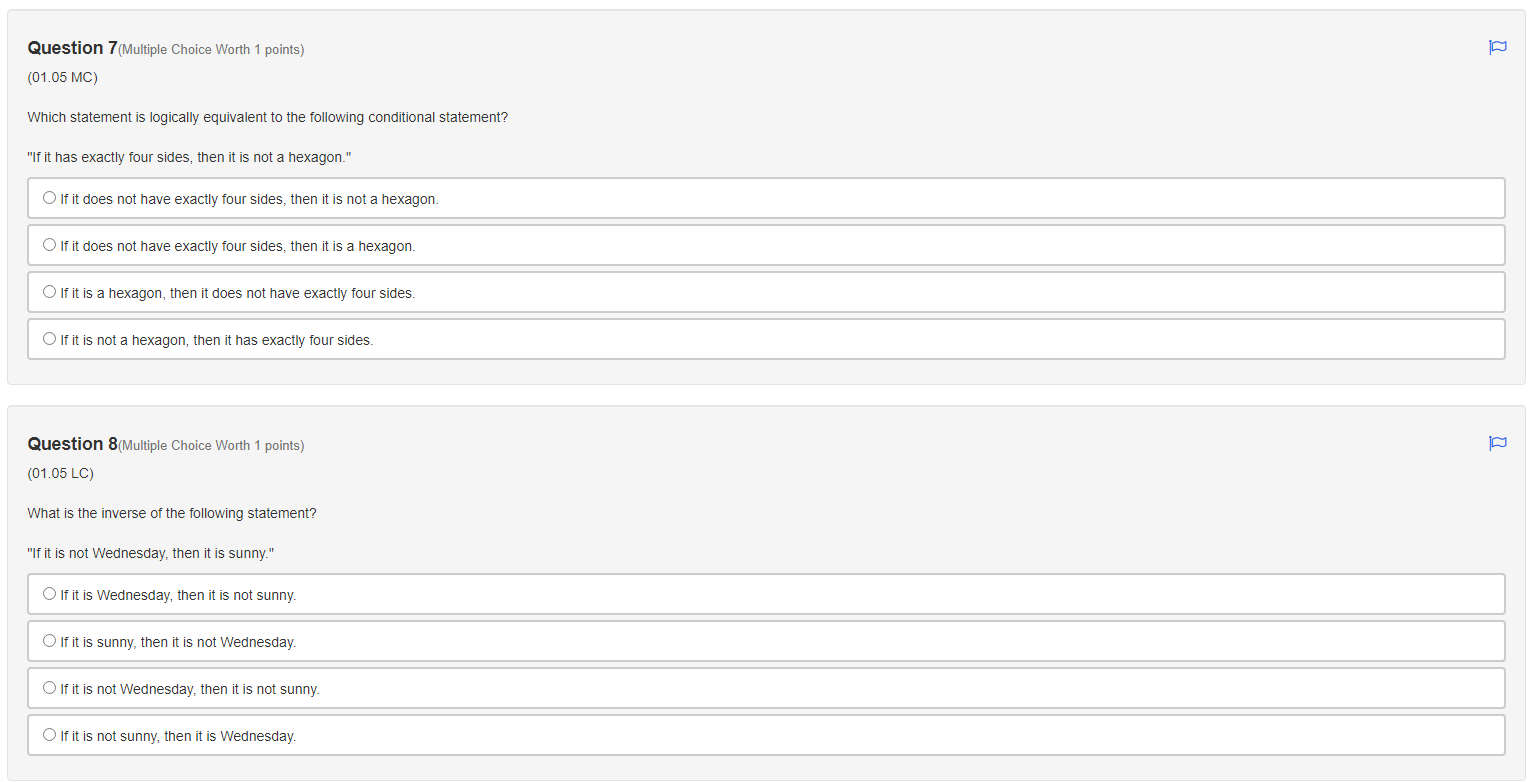 Question 1(Multiple Choice Worth 1 points) (01.05