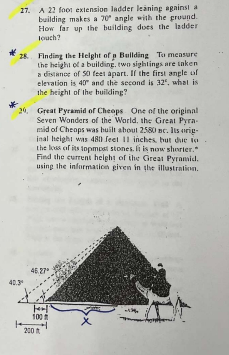 27,28,29 details in questions 27. A 22 foot