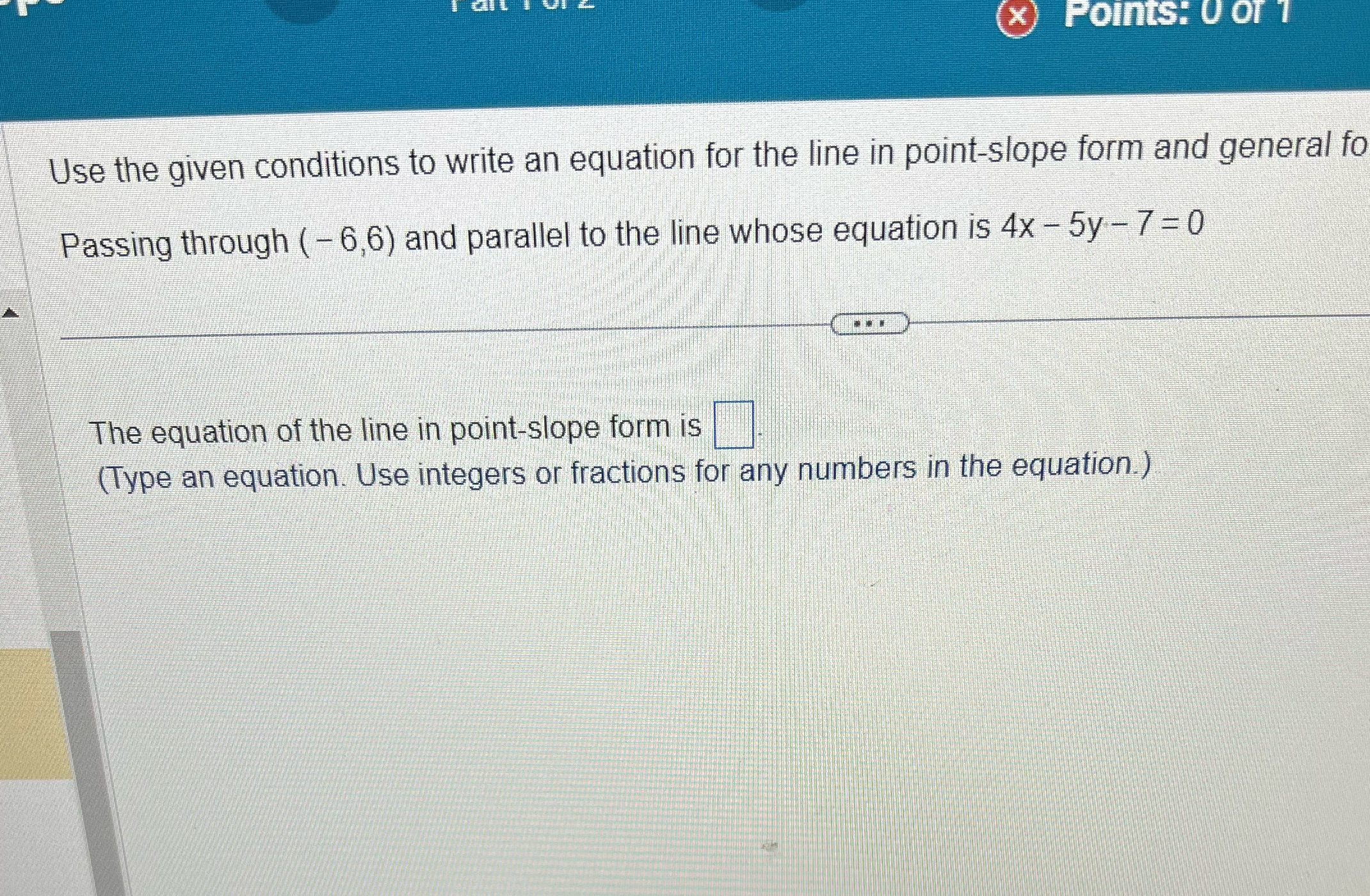 Help (x) Points: 0 Of 1 Use the given conditions