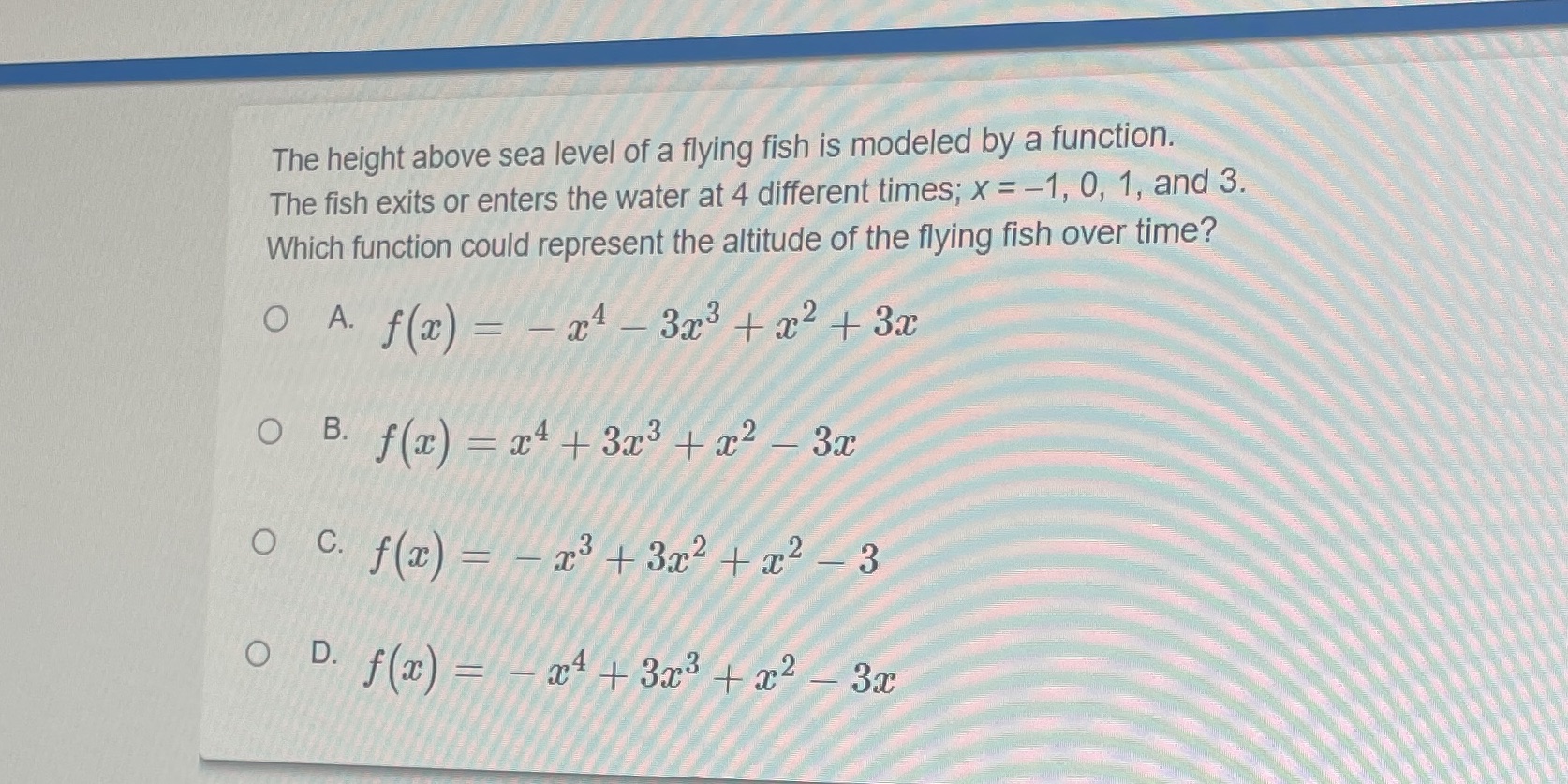 Algebra 2 The height above sea level of a flying