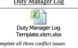 Duty Manager Log Duty Manager Log