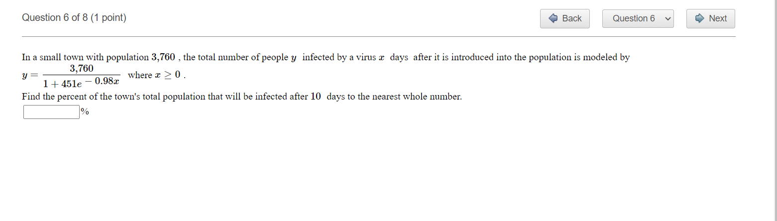 Question60f8(1 point) | 0 Back ' | Question v| '