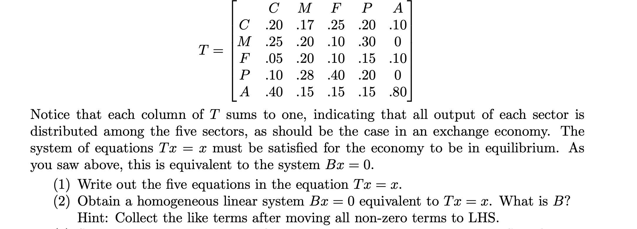 C M F P A .20 .17 .25 .20 .10 .25 .20 .10 .30 0