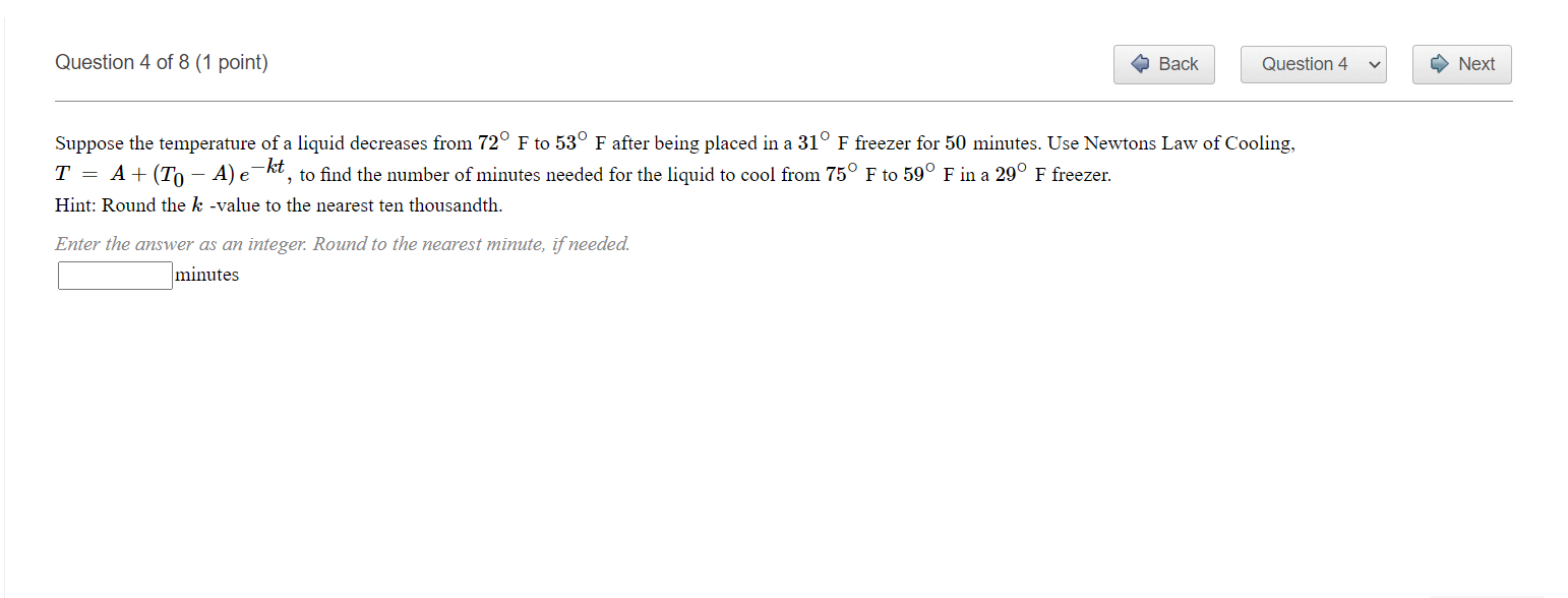 Question4of8(1 point) t a Back | ' Question4 v| |