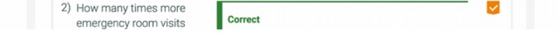 2) How many times more v emergency room visits