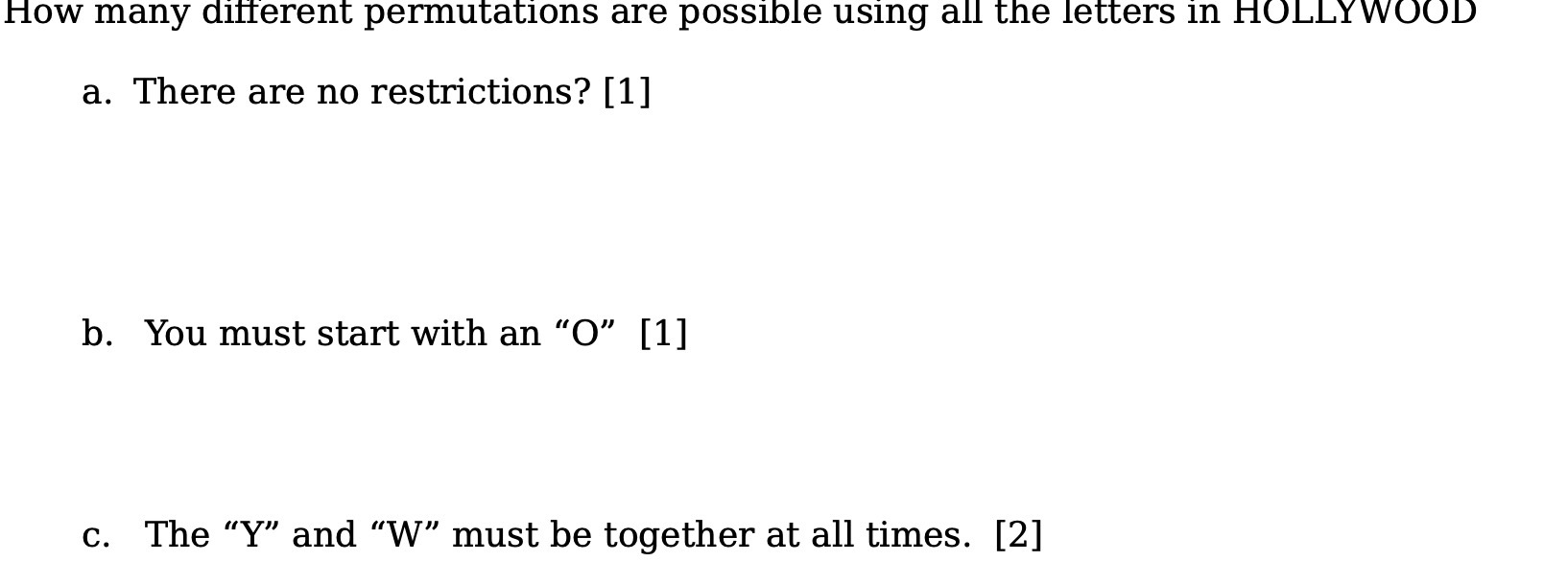 How many different permutations are possible