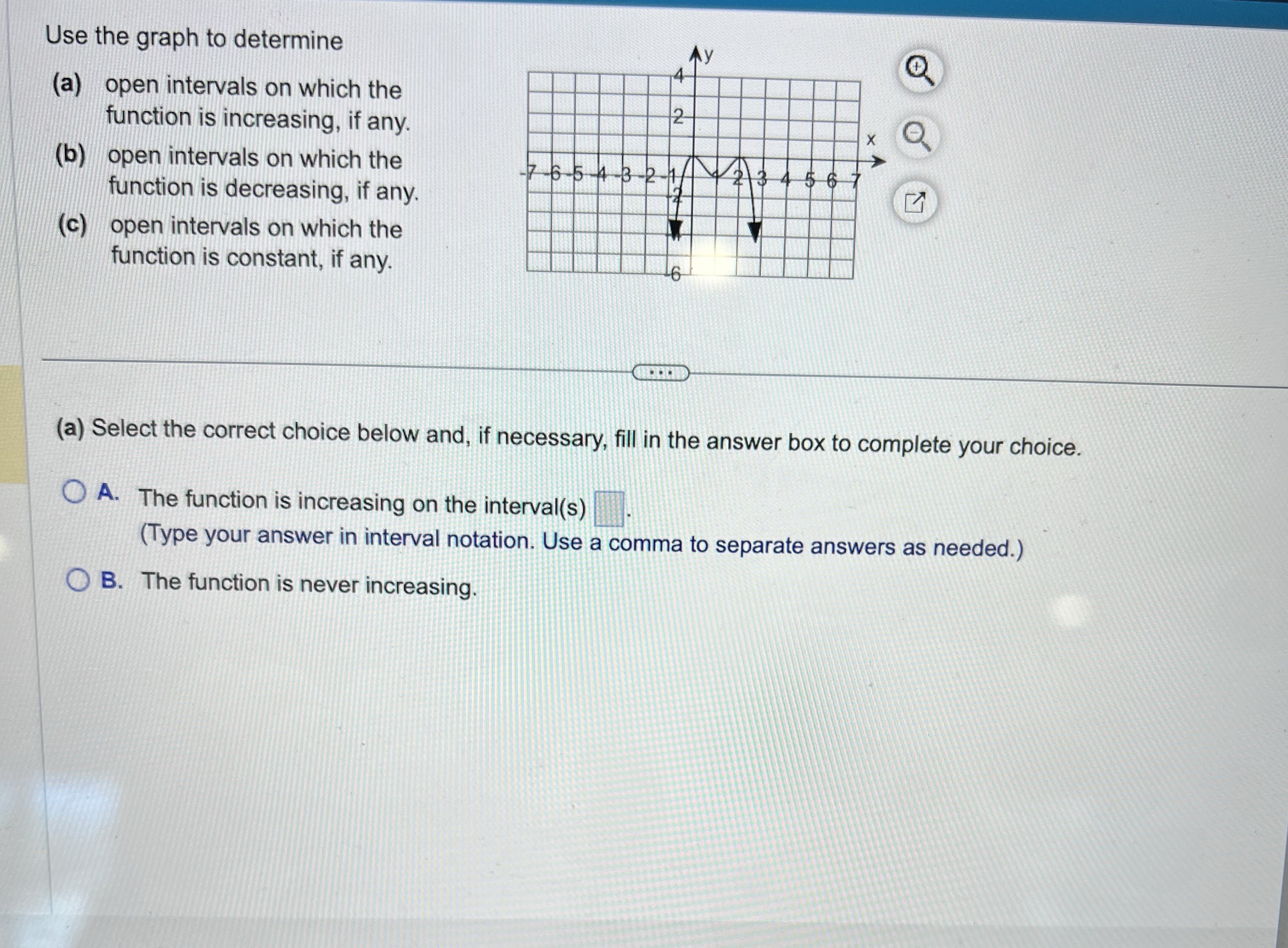 Timed plz help Use the graph to determine (a)
