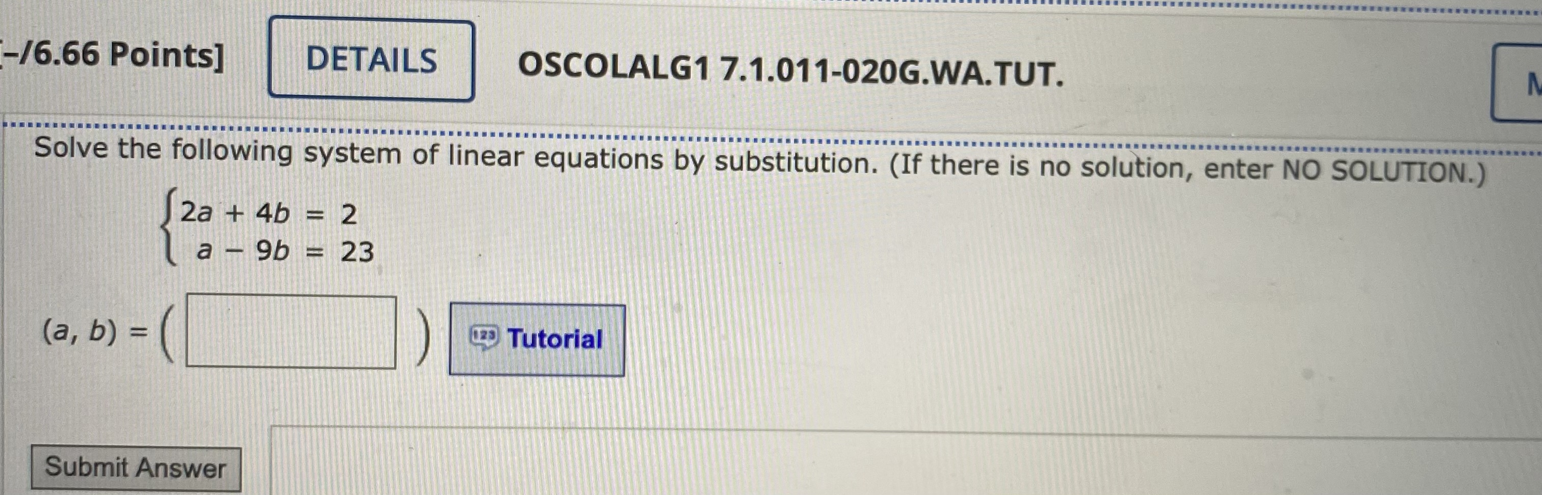-/6.66 Points] DETAILS OSCOLALG1