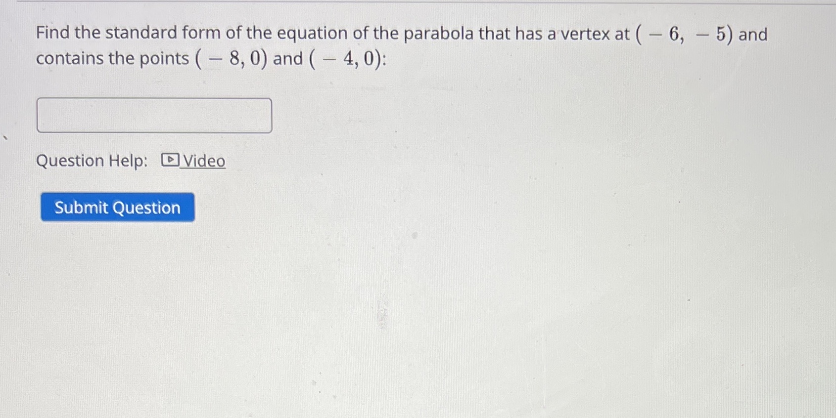 Find the standard form of the equation of the