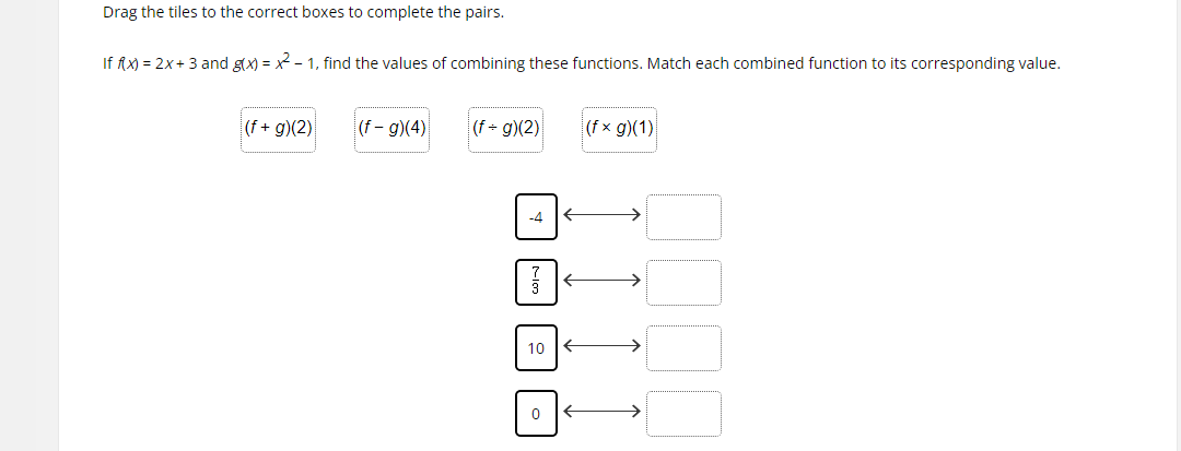 Drag the tiles to the correct boxes to complete