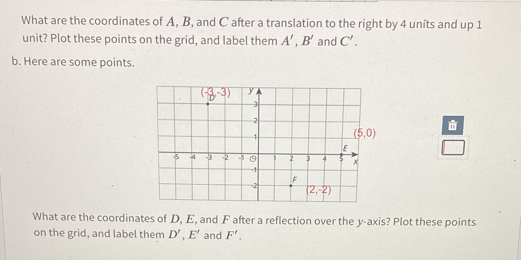 What are the coordinates of A, B, and C after a