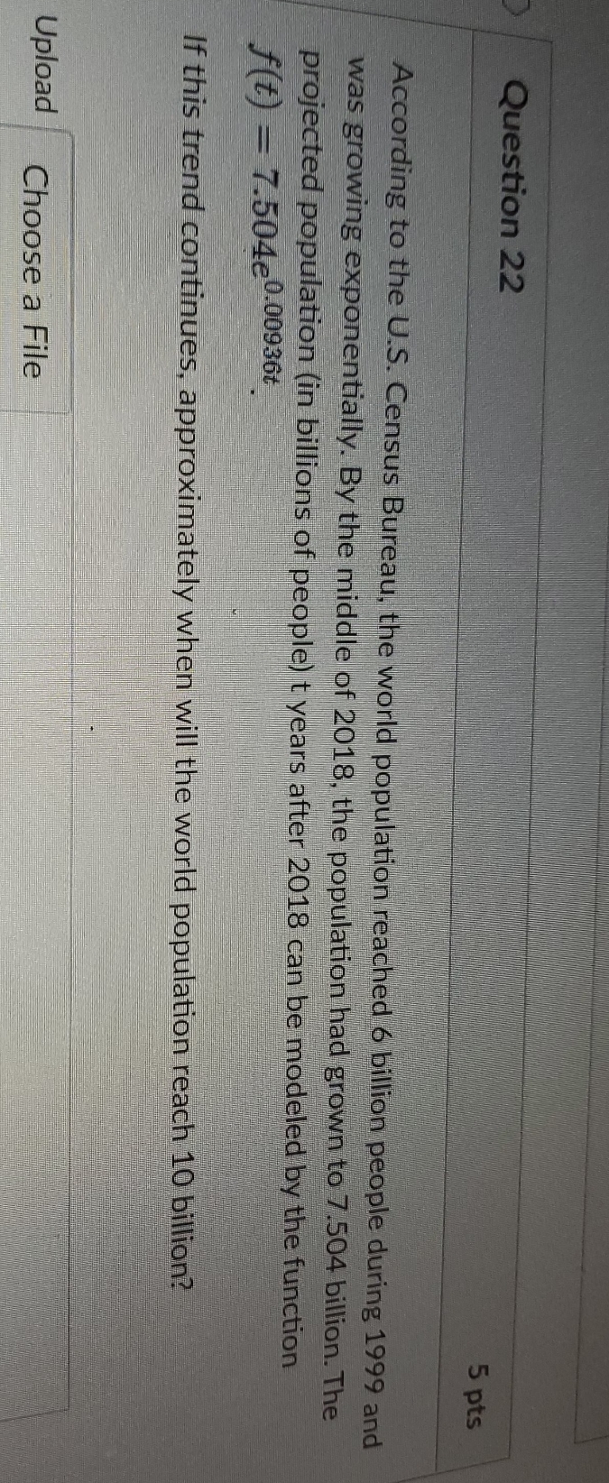 pleasehelp Question 22 5 pts According to the