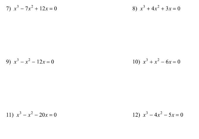polynomial factoring. Factor each. 7) x' -