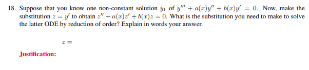 18. Suppose that you know one non-constant
