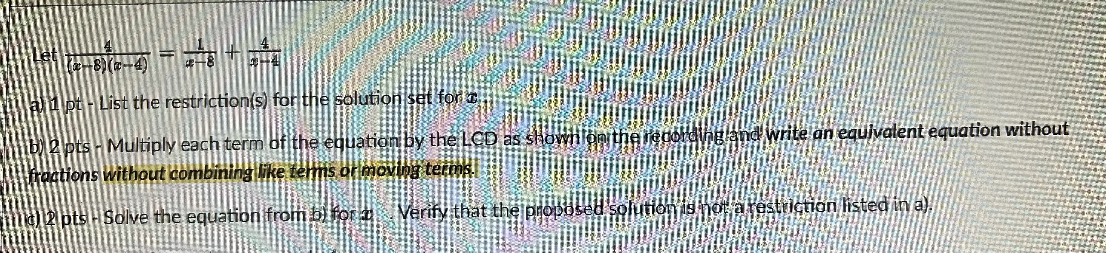 Please solve each piont Let a) 1 pt - List the