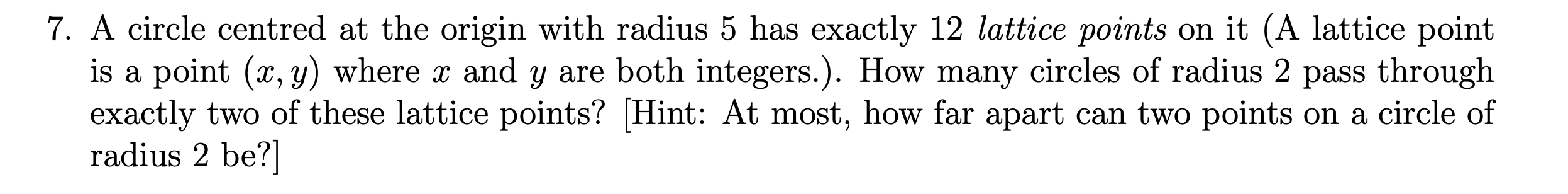 6. Suppose the line with equation y = ax + b