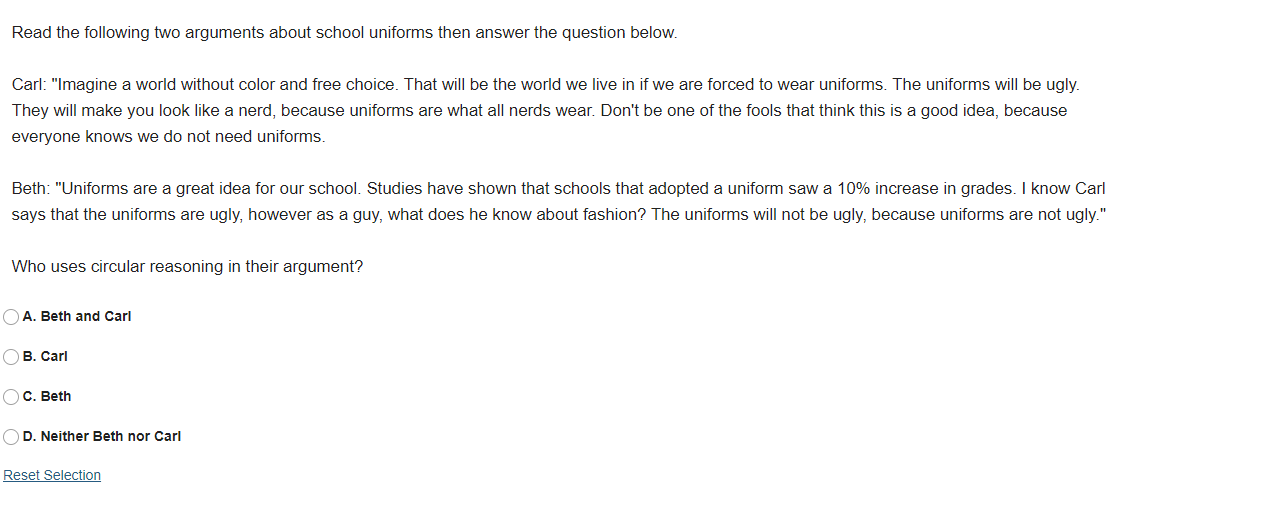 Read the following two arguments about school