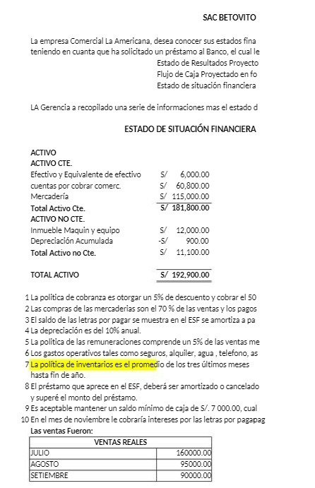 SAC BETOVITO La empresa Comercial La Americana,