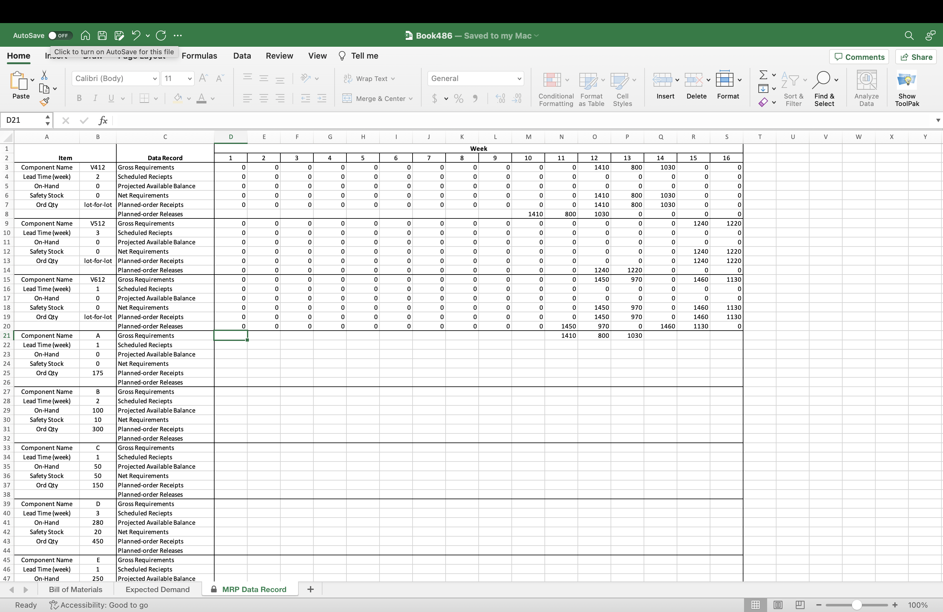 AutoSave O OFF A A P . C ... Book486 - Saved to