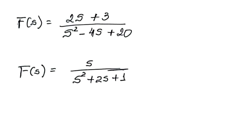 F ( s ) = 25+3 5 2 - 45 + 20 F(S ) = 5 5 + 25+1