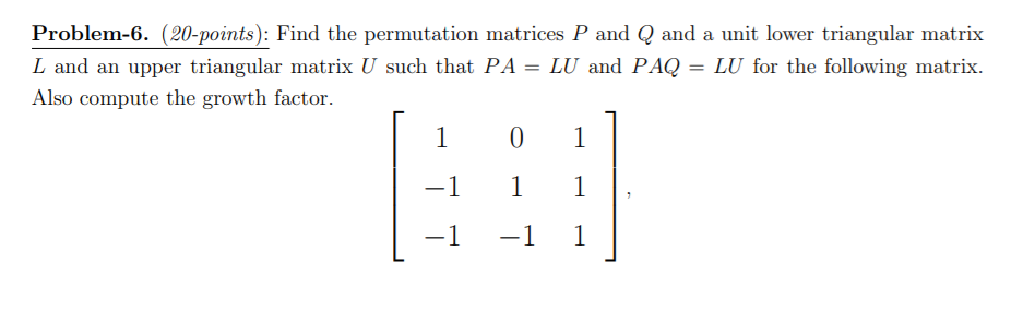 Problem-6. (20-points): Find the permutation