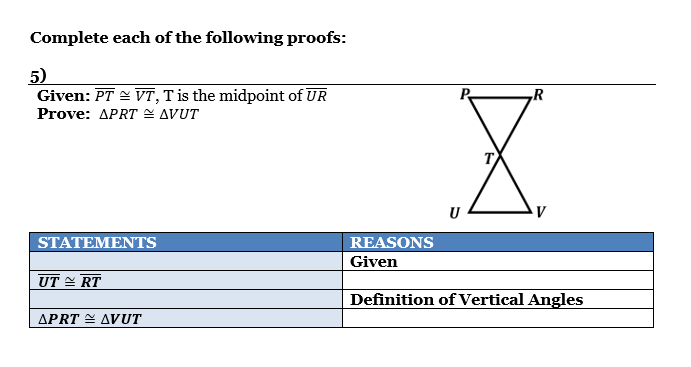 SSS & SAS ASSIGNMENT Determine whether each pair