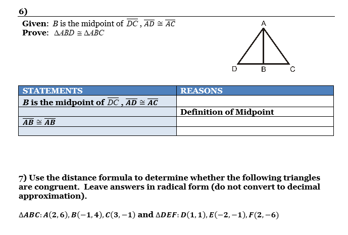 SSS & SAS ASSIGNMENT Determine whether each pair